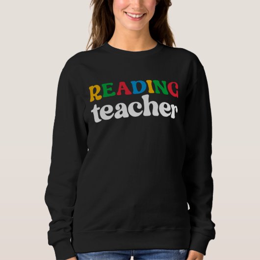 Cute Reading Teacher Book Librarian Literature Trui (Voorkant)