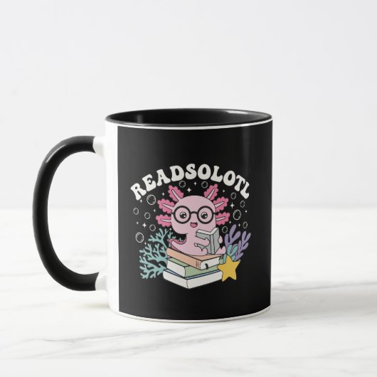 Cute Readsolotl Axolotl Reading Books Pun Coffee  Mok (Links)
