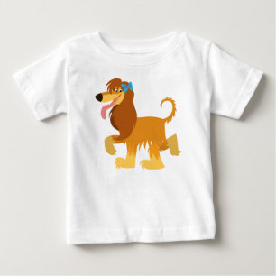 Cute Ready Cartoon Afghan Hound Baby T-Shirt