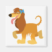 Cute Ready Cartoon Afghan Hound Magnet (Voorkant)