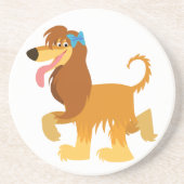 Cute Ready Cartoon Afghan Hound Onderzetter (Voorkant)