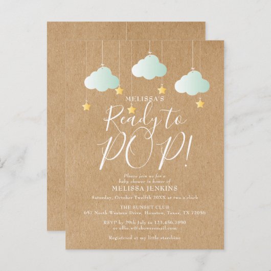 Cute Ready om te barsten Rustieke Neutrale Baby Sh Uitnodiging Briefkaart (Voorkant / Achterkant)