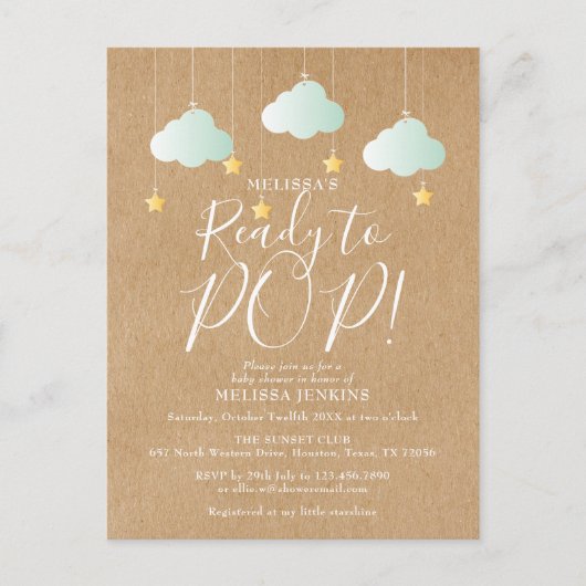 Cute Ready om te barsten Rustieke Neutrale Baby Sh Uitnodiging Briefkaart (Voorkant)