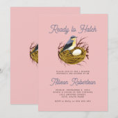 Cute Ready to Hatch-Baby shower Kaart (Voorkant / Achterkant)