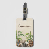 Cute Realistic Asian Baby Animals Bagagelabel (Voorkant (verticaal))