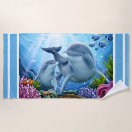 Cute Realistic Dolphins Strandlaken