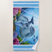 Cute Realistic Dolphins Strandlaken (Voorkant)