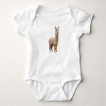 Cute Realistische Fluffy Alpaca Foto Baby Bodysuit