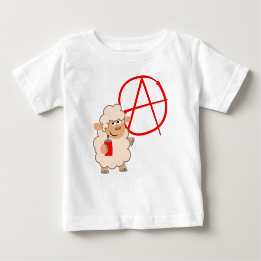 Cute rebellious Cartoon Sheep Baby T-Shirt (Voorkant)
