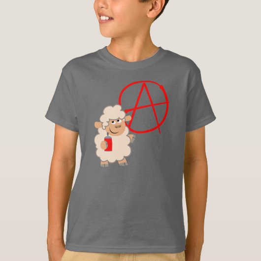 Cute rebellious Cartoon Sheep Children T-Shirt (Voorkant)