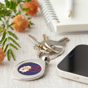 Cute Rebellious Cartoon Sheep Metal Sleutelhanger