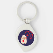 Cute Rebellious Cartoon Sheep Metal Sleutelhanger (Voorkant)