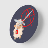 Cute rebellious Cartoon Sheep Ronde Klok (Hoek)