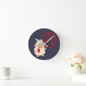 Cute rebellious Cartoon Sheep Ronde Klok (Huis)