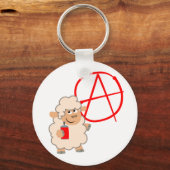 Cute rebellious Cartoon Sheep Sleutelhanger (Voorkant)