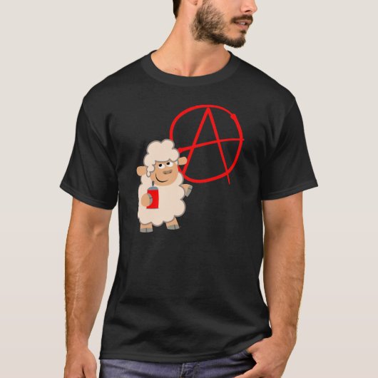Cute rebellious Cartoon Sheep T-Shirt (Voorkant)