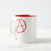 Cute rebellious Cartoon Sheep Tweekleurige Koffiemok (Voorkant links)