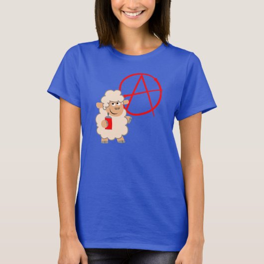 Cute Rebellious Cartoon Sheep Women T-Shirt (Voorkant)