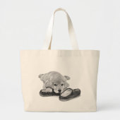 Cute recovery puppy dog zwart-wit grote tote bag (Voorkant)