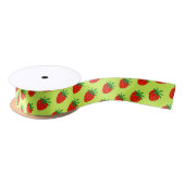 Cute Red aardbery fruitprulppatroon gift Satijnen Lint (Spoel)