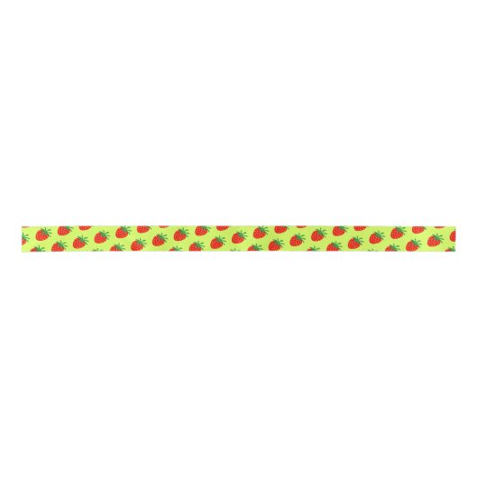 Cute Red aardbery fruitprulppatroon gift Satijnen Lint (Voorkant)