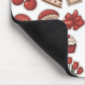 Cute Red Aesthetic Mushroom Strawberry Dessert Pat Muismat (Hoek)