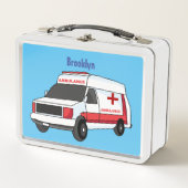 Cute red ambulance van cartoon (Voorkant)