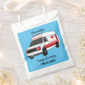 Cute red ambulance van cartoon bedankzakje (Geknipt)
