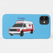 Cute red ambulance van cartoon Case-Mate iPhone case (Achterkant (horizontaal))