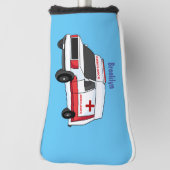 Cute red ambulance van cartoon golfheadcover (Draai 90)
