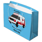 Cute red ambulance van cartoon groot cadeauzakje (Achterkant Gekanteld)