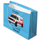Cute red ambulance van cartoon groot cadeauzakje (Voorkant Gekanteld)