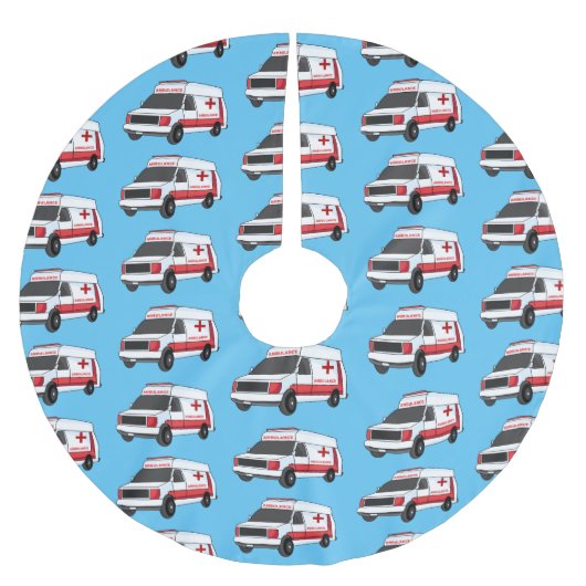 Cute red ambulance van cartoon kerstboom rok (Voorkant)