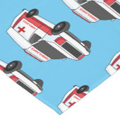 Cute red ambulance van cartoon korte tafelloper (Hoek)