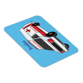 Cute red ambulance van cartoon magneet (Rechterzijde)