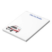 Cute red ambulance van cartoon notitieblok (Linkerzijde)
