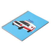Cute red ambulance van cartoon notitieboek (Linkerzijde)