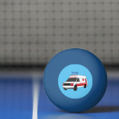 Cute red ambulance van cartoon pingpongbal (Net)