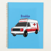 Cute red ambulance van cartoon planner (Voorkant)
