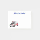 Cute red ambulance van cartoon post-it® notes (Voorkant)