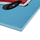 Cute red ambulance van cartoon snijplank (Hoek)