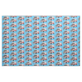 Cute red ambulance van cartoon stof (Fat Quarter)