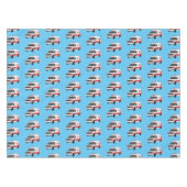 Cute red ambulance van cartoon tafelkleed (Voorkant (Horizontaal))