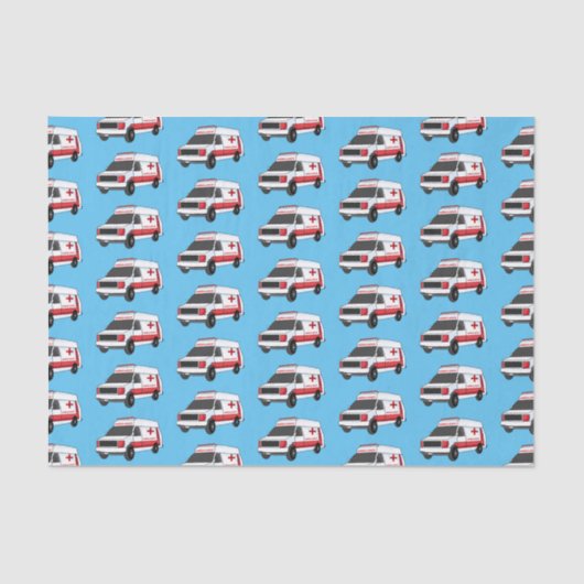 Cute red ambulance van cartoon tissuepapier (Voorkant)