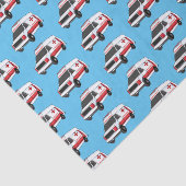 Cute red ambulance van cartoon tissuepapier (Detail)