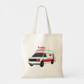 Cute red ambulance van cartoon tote bag (Achterkant)