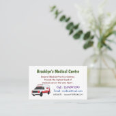 Cute red ambulance van cartoon visitekaartje (Staand voorkant)