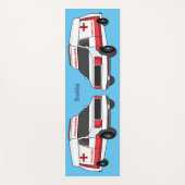 Cute red ambulance van cartoon yogamat (Voorkant)