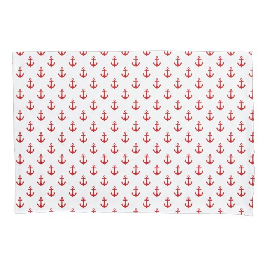 Cute Red Anchors Pattern Kussensloop (Voorkant)