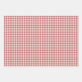 Cute Red and Cream Gingham Bow Inpakpapier Vel (Voorkant 3)